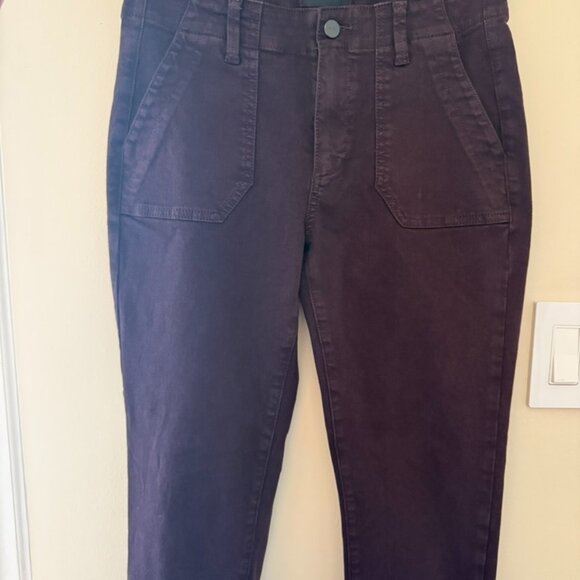 PAIGE Maysile Cropped Jogger Pants Womens Size 27 Vintage Black Cherry Ankle - Picture 6 of 12